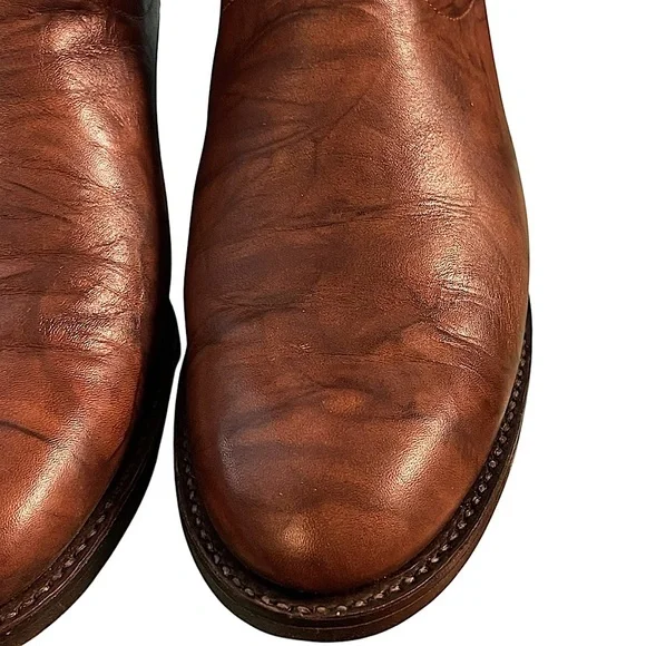 Justin Chestnut Marbled Deerlite Ladies Roper Western Boots Size 7.5B - Picture 12 of 13